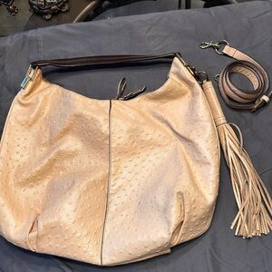 G.I.L.I. Tan Hobo Bag with Tassel